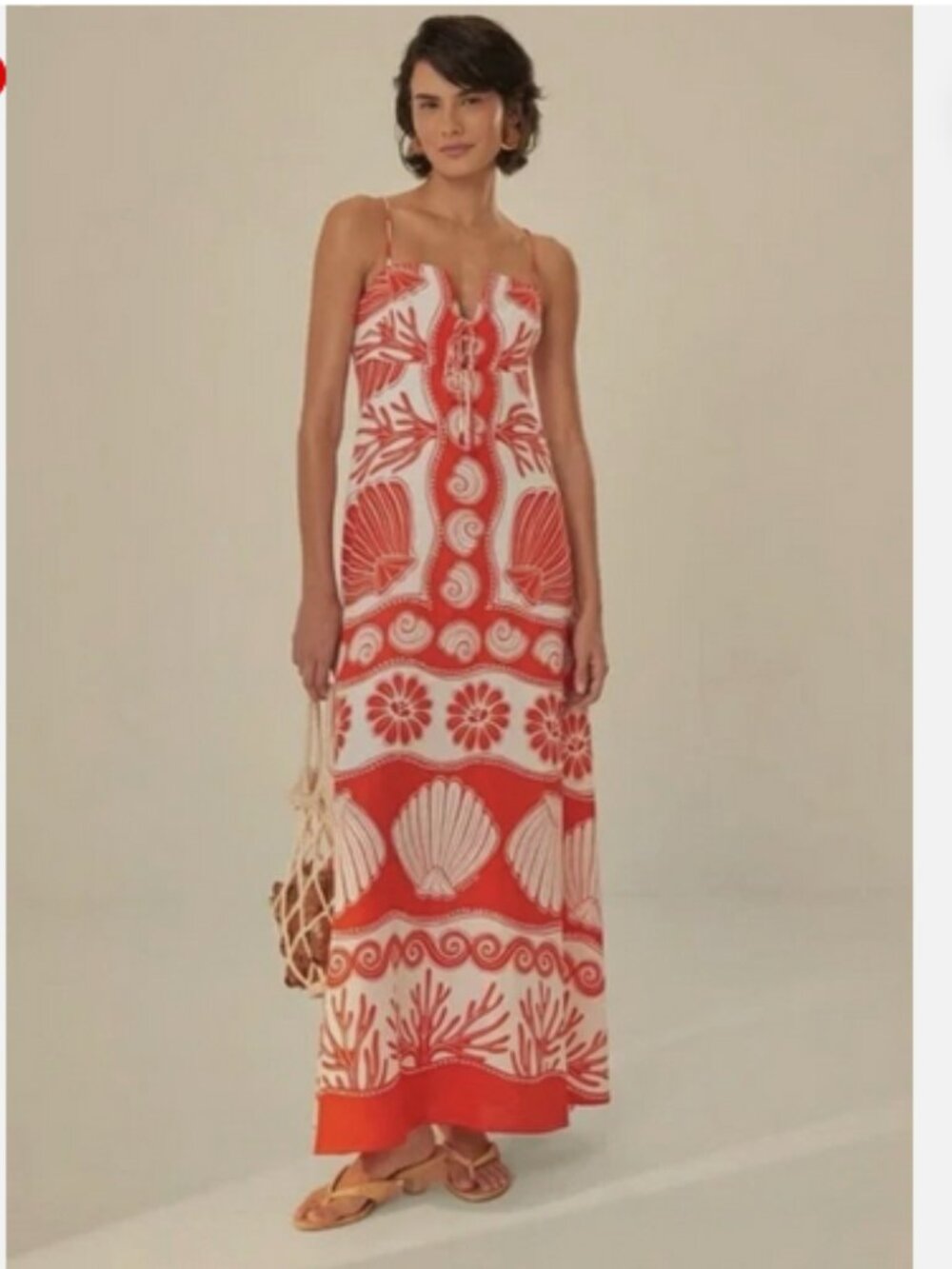 Calypso St. Barth Red and White Linen Blend Maxi Sundress, NWT, XS - Picture 15 of 16